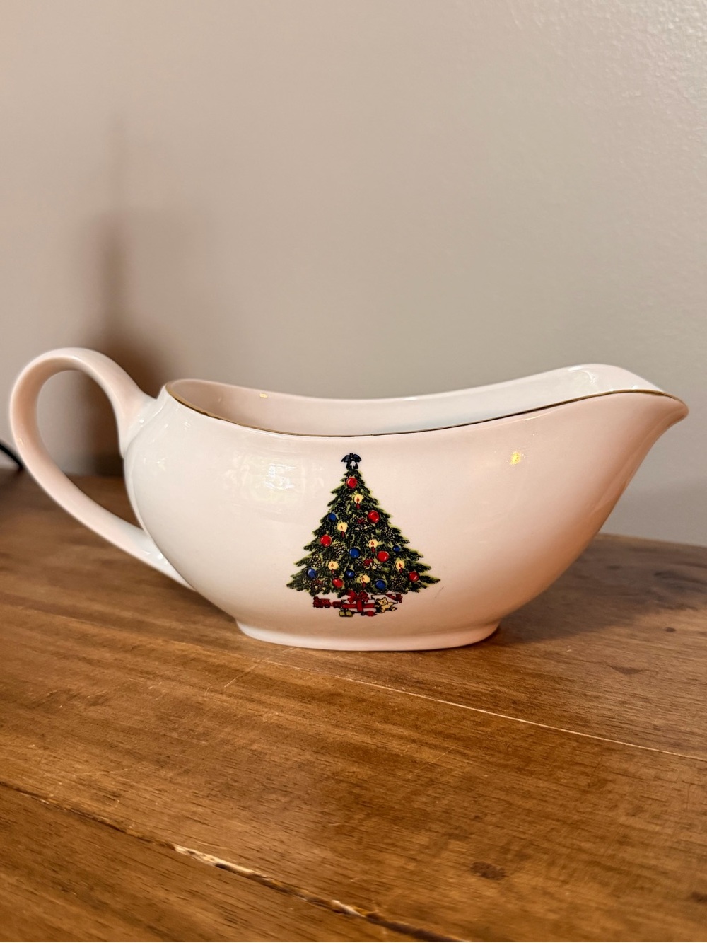Trisa Porcelain Christmas Tree Gravy Boat